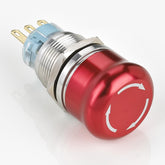 19mm Metal Emergency Stop Release After Rotation Soldering Pin 1 Normally-Open and 1 Normally-Closed
