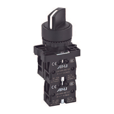 Selector Switch Black 2NO+1NC