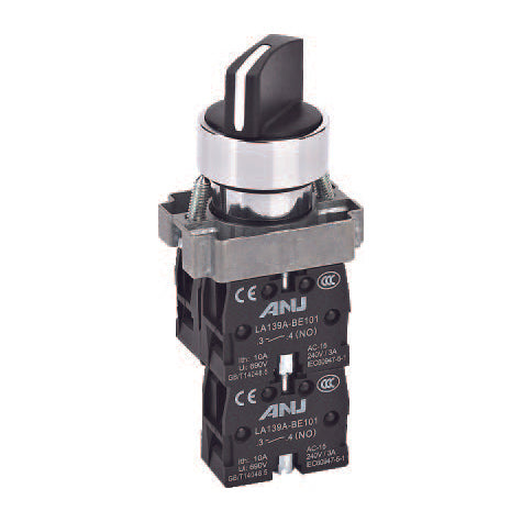 Selector Switch Black 2NO+1NC