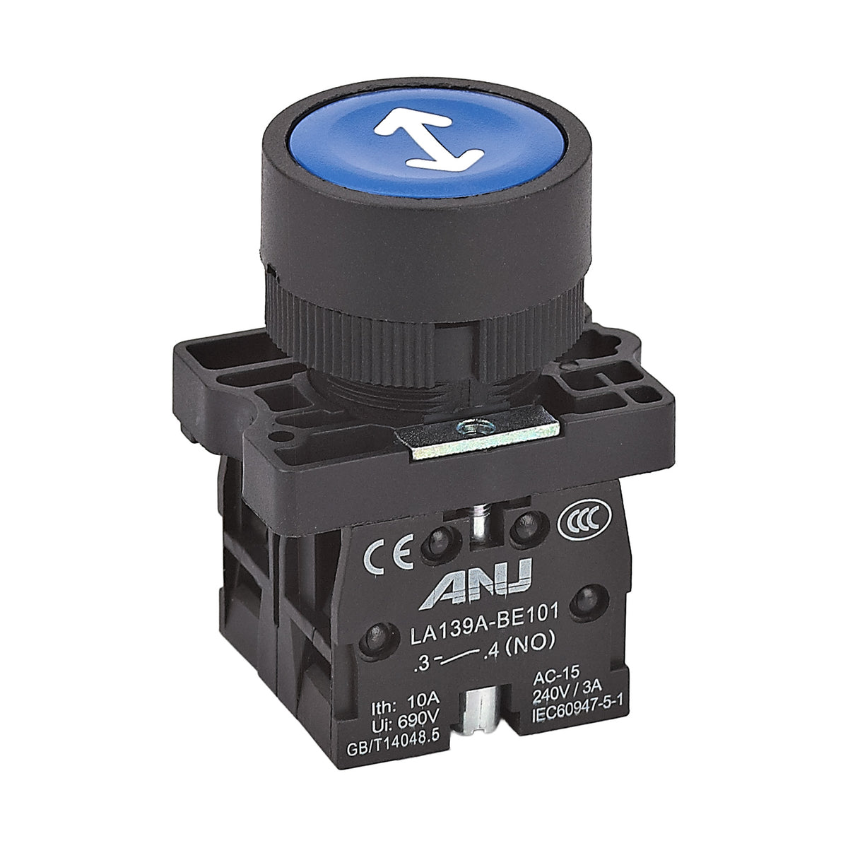 Push Button Run Blue 1NO
