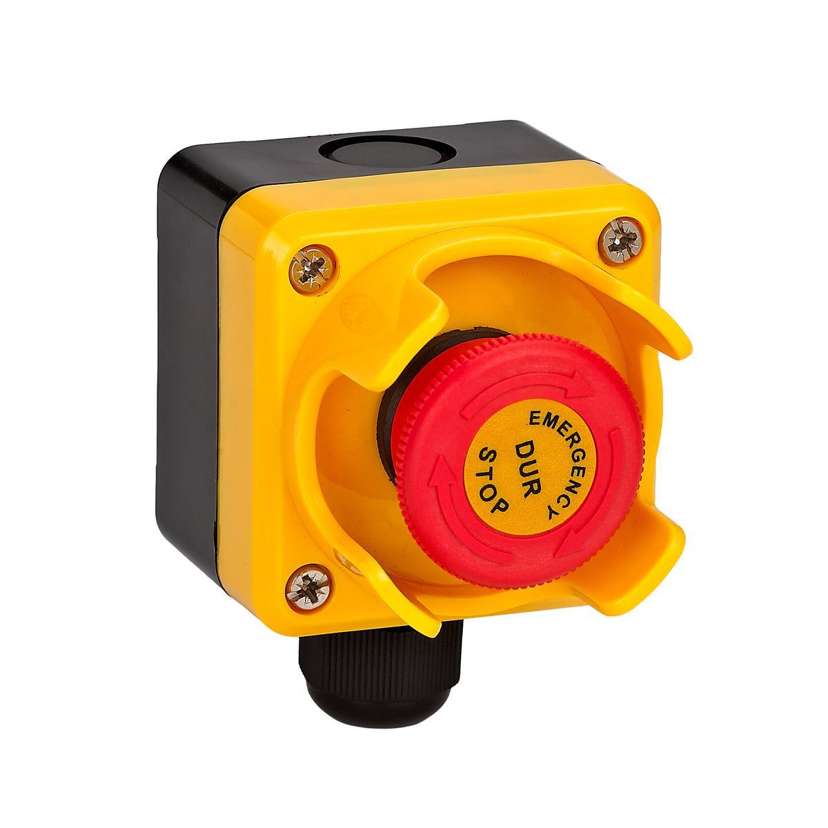 Emergency Stop Box Press and Rotating Release