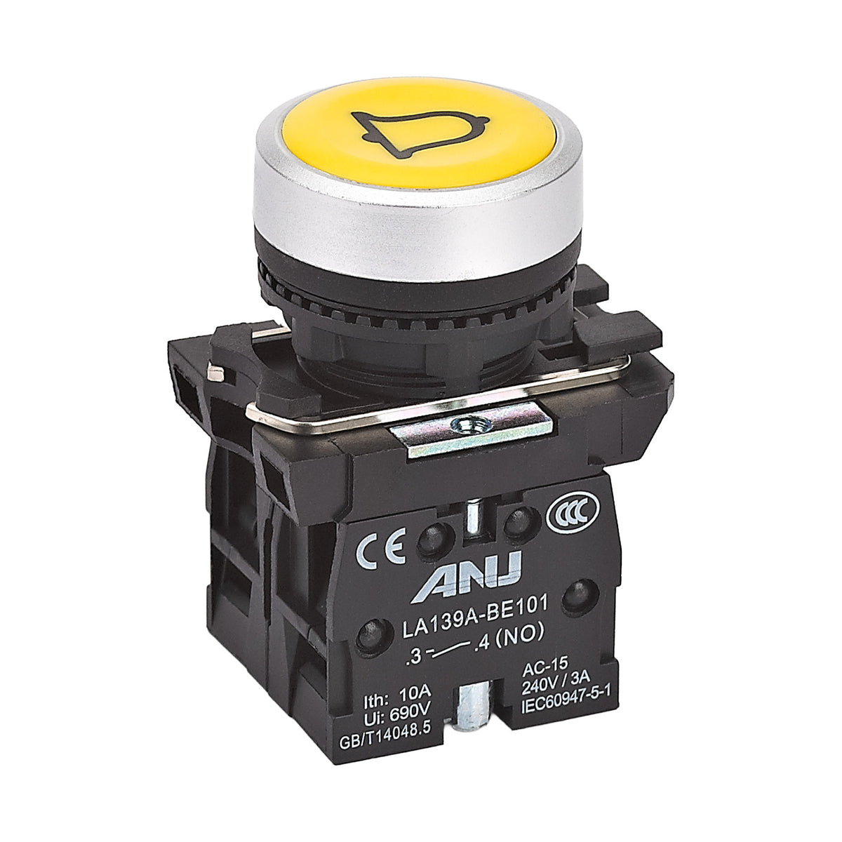 Push Button Alarm Yellow 1NO
