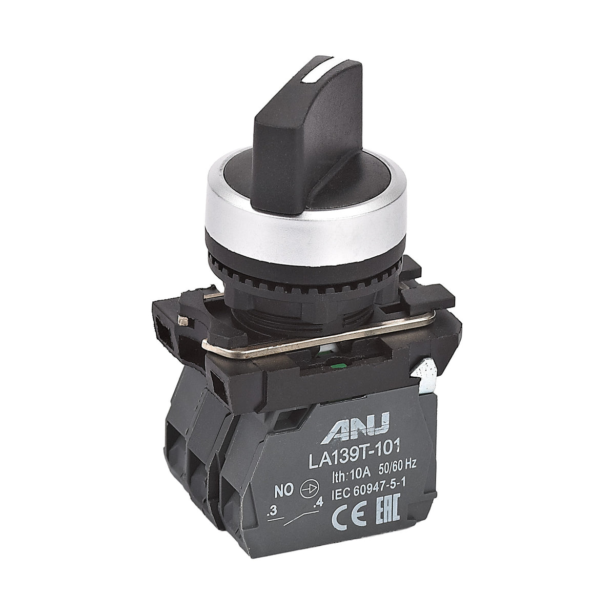 Panel Board Device Select Switch Black 2NO+1NC