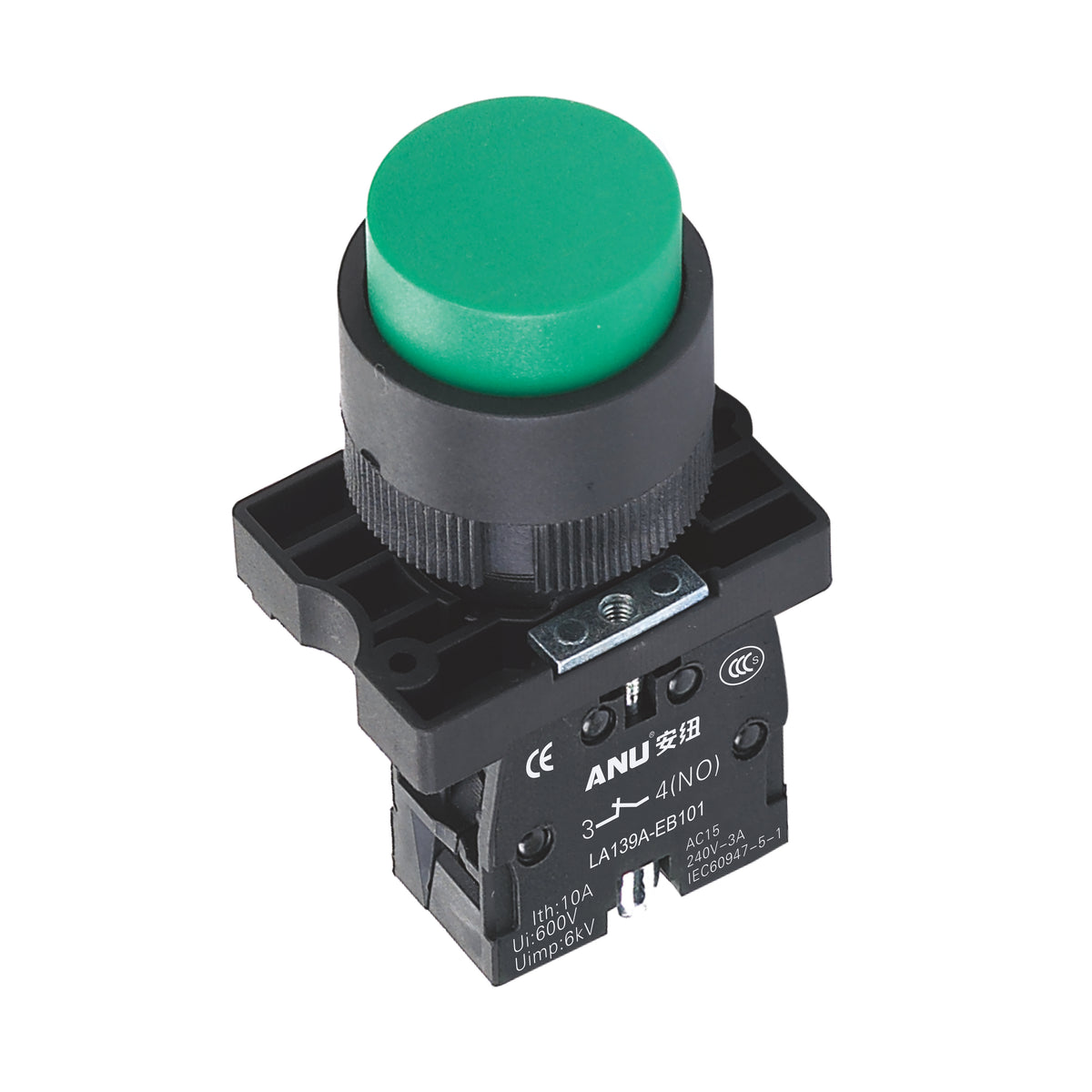 Plastics Push Button Switch High Head Momentary Green 1 Normally-Open