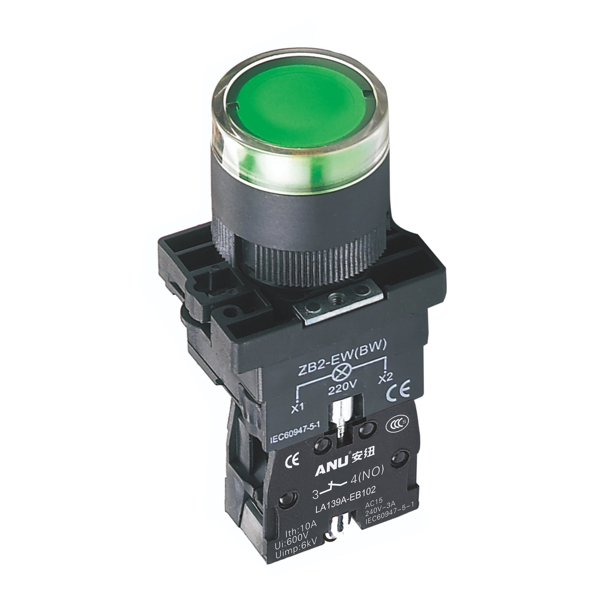 Plastics Push Button Switch LED 1 Normally-Open