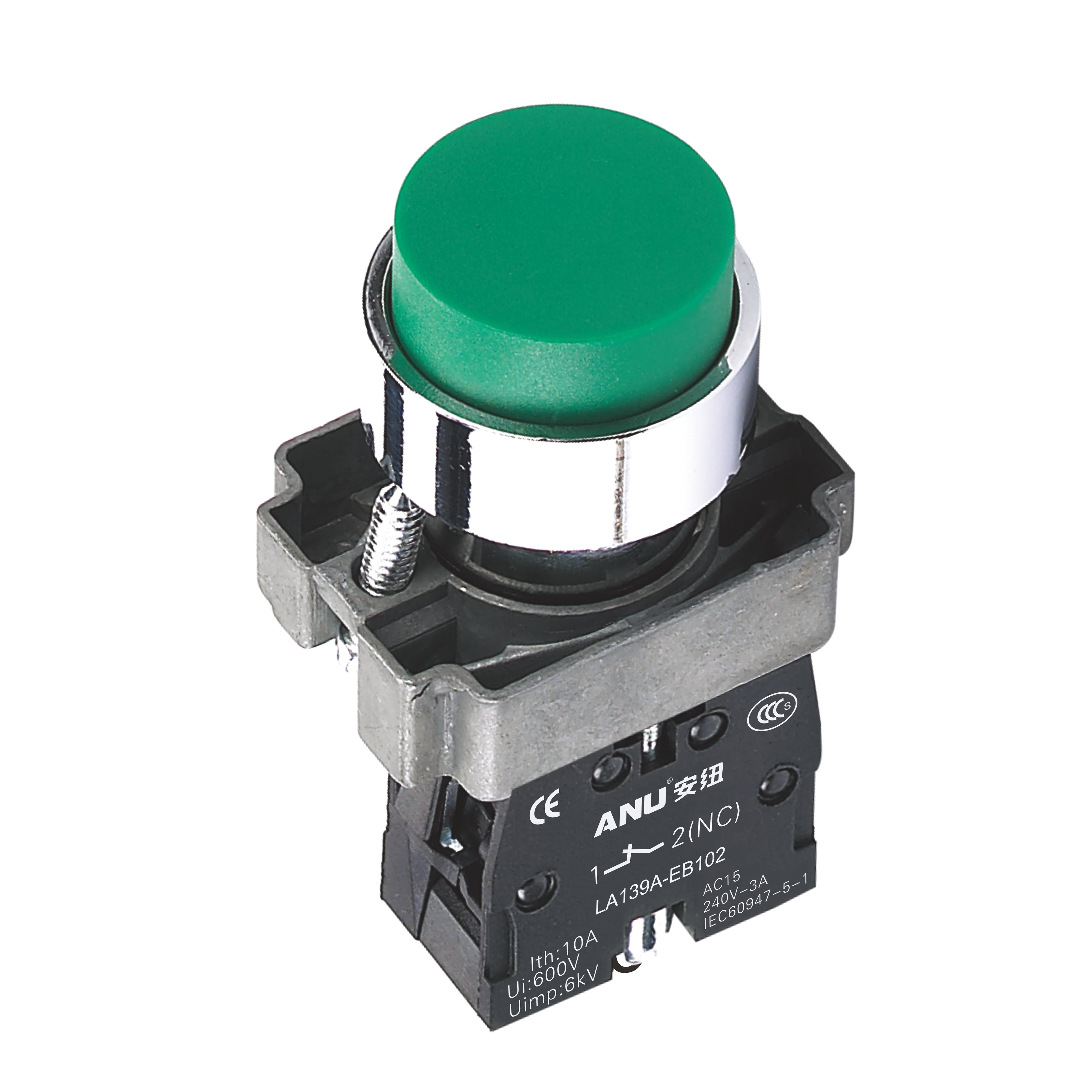 Metal Push Button Switch High Head 1 Normally-Open