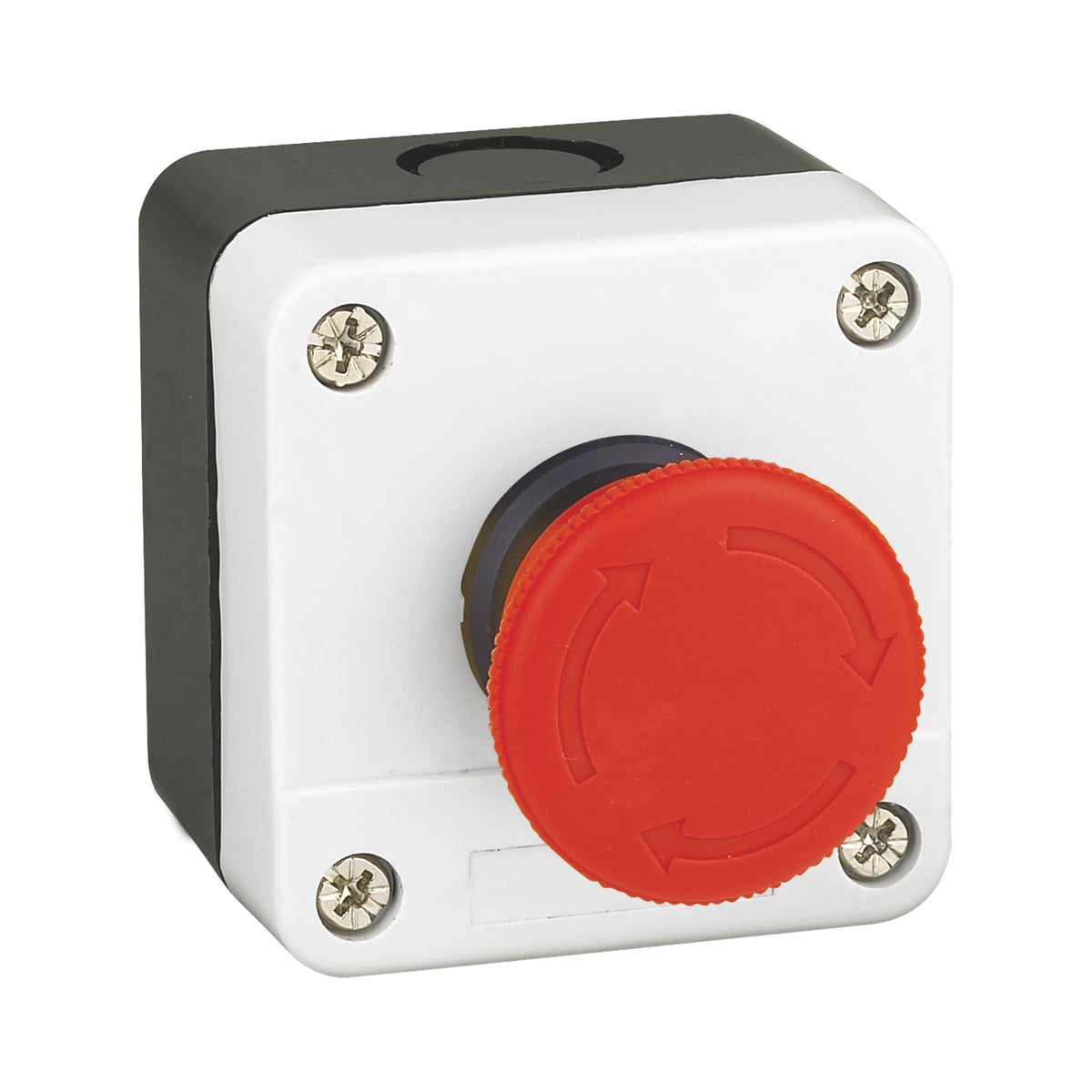 Emergency Stop 1-Hole Push Button Box White Release After Rotation