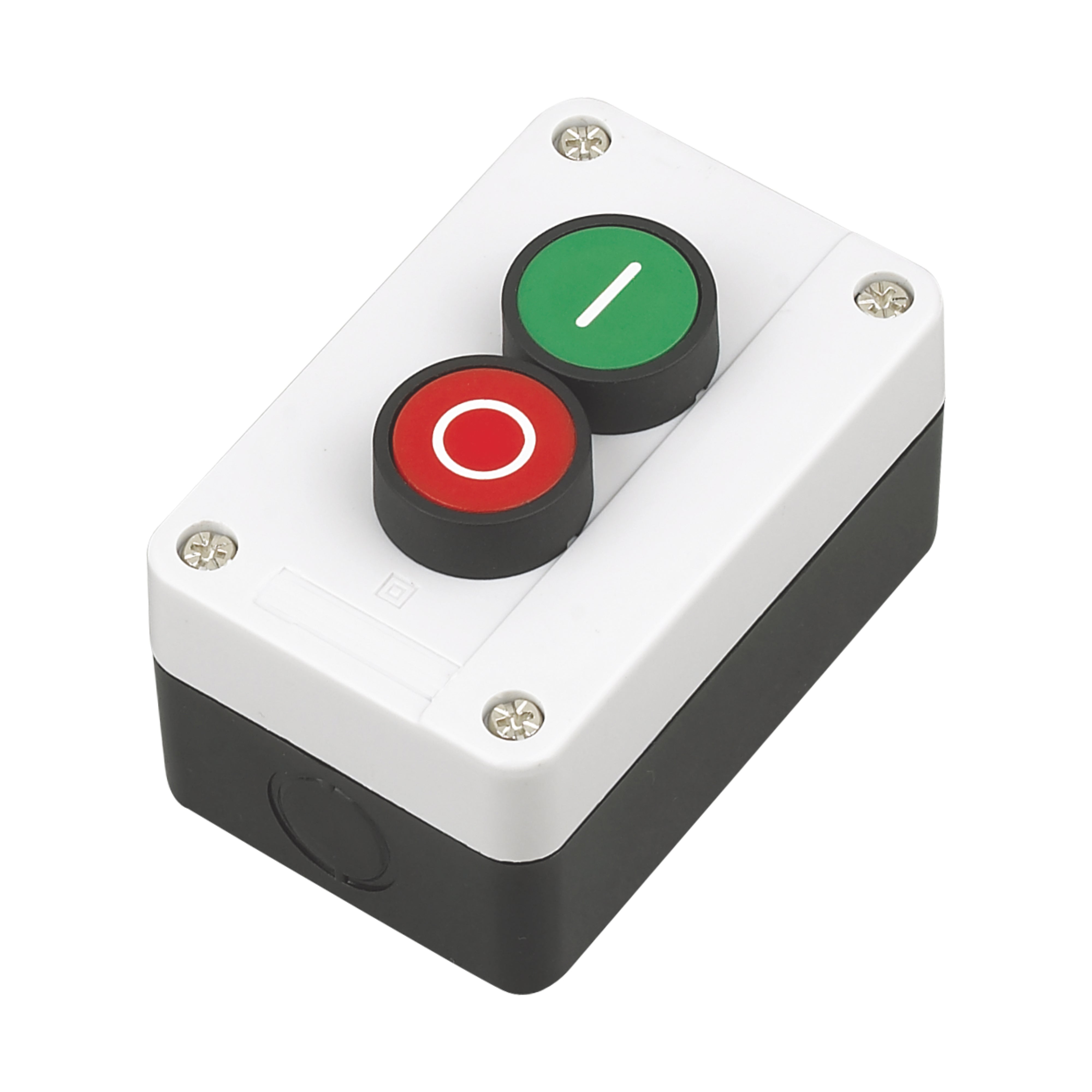 2-Hole Push Button Box Flat Head Symbols '|' & 'o'