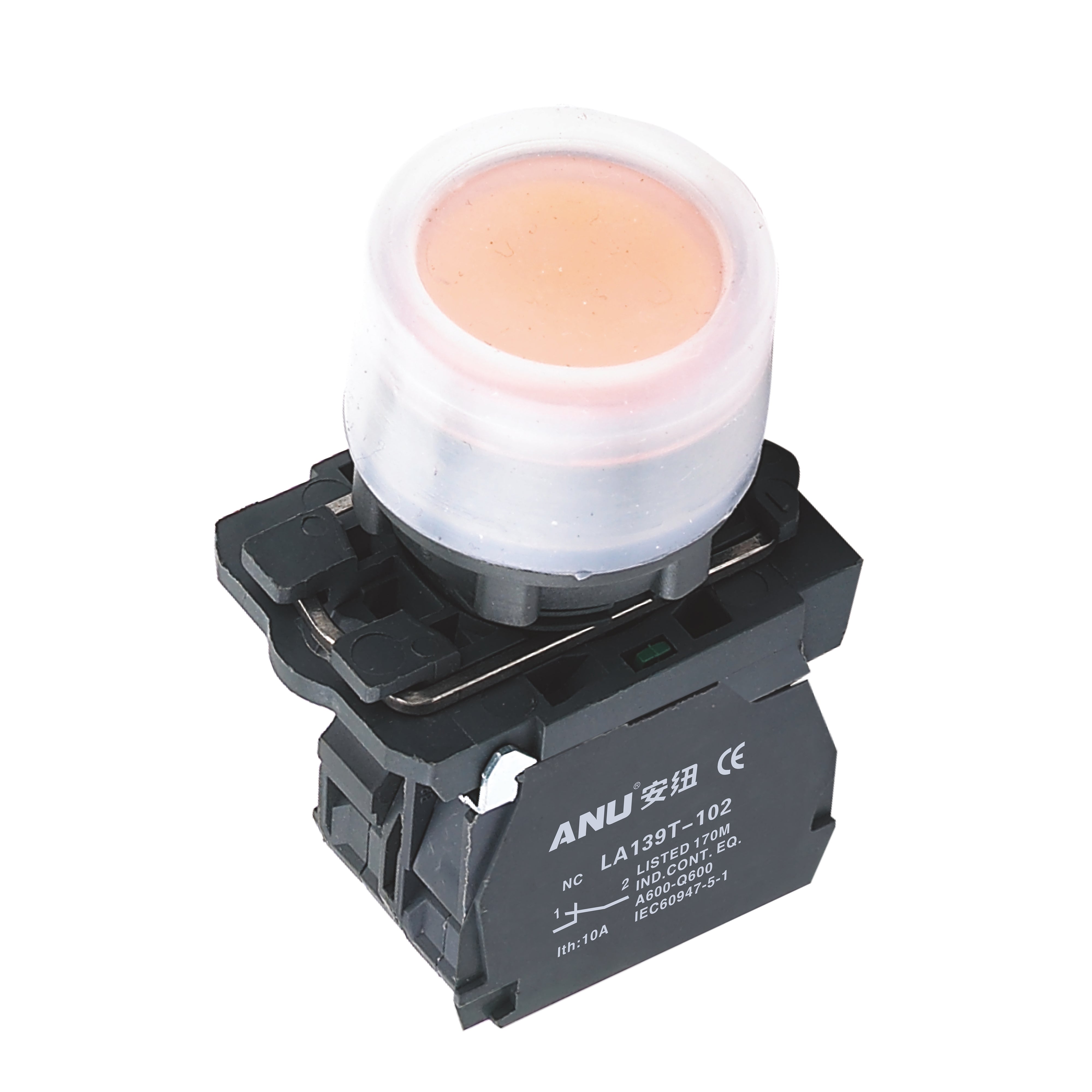 Plastics Push Button Switch Flat Head LED Waterproof Momentary 1 Normally-Open