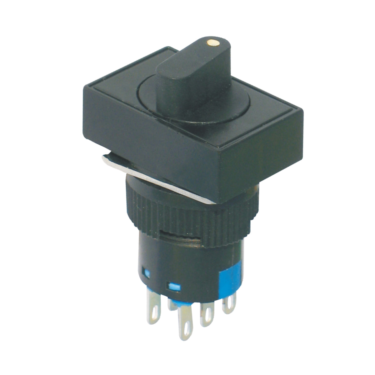 16mm Rectangular Rotary Selector Switch 2-gear Latching 1 Normally-Open and 1 Normally-Closed